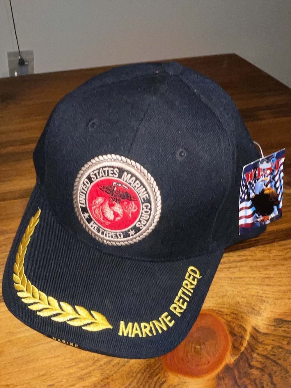 West Best Headwear US Marine Retired Hat Black Embroidered